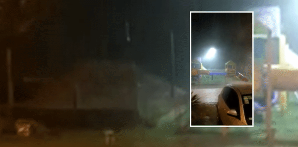 el impactante video del rayo que cayo durante la tormenta en la region