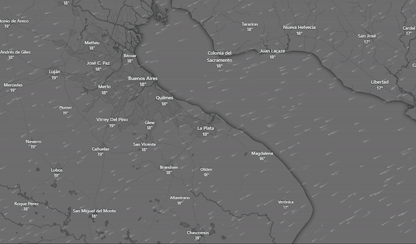 la impresionante imagen de radar de las tormentas anunciadas en la plata