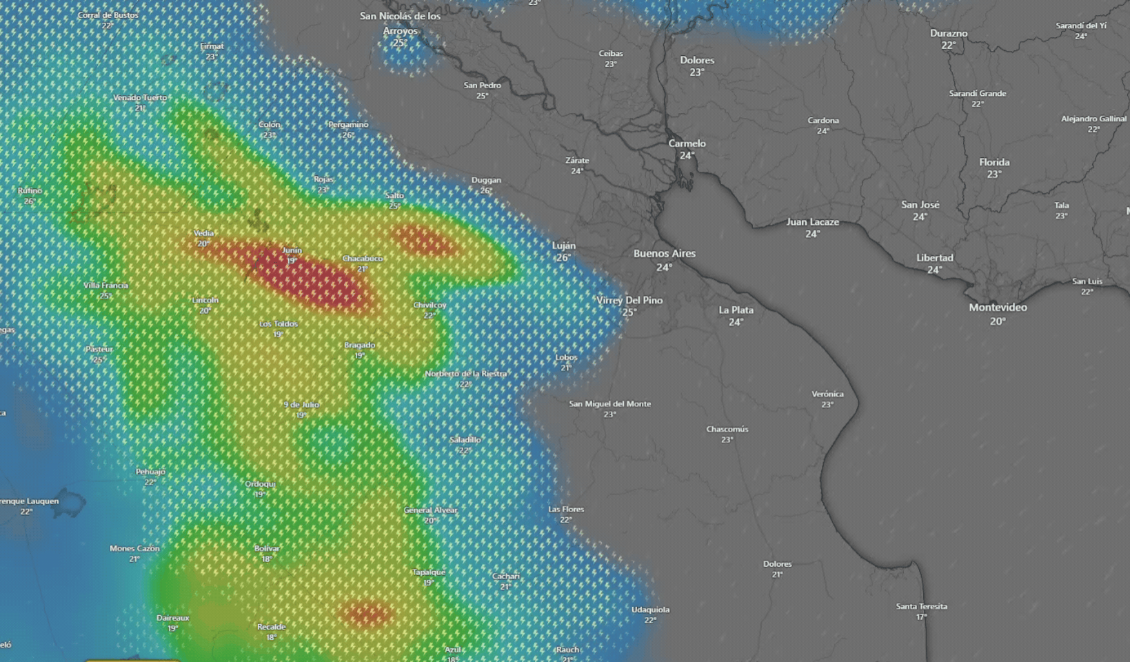 ¿a que hora llegan a la plata las fuertes lluvias y tormentas anunciadas?