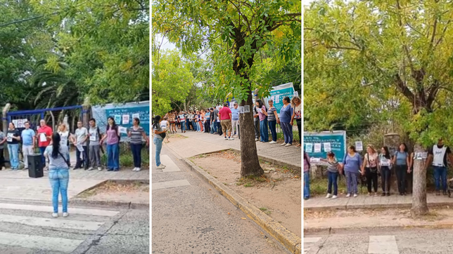 la comunidad de la media n° 12 abrazo la escuela contra el vaciamiento y la falta de cursos