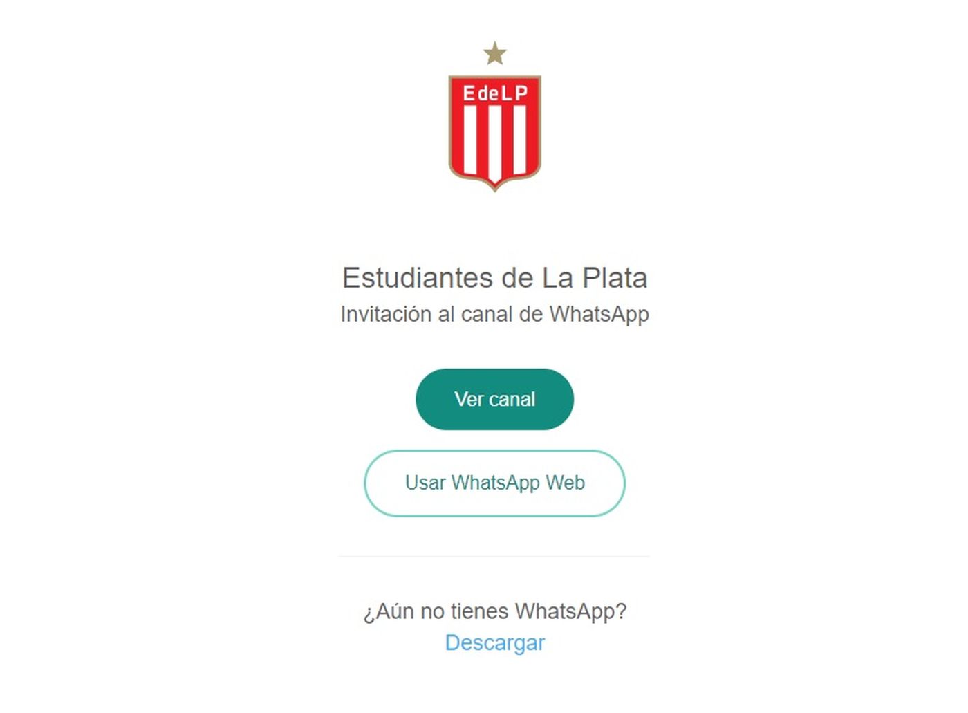 La imagen a la que se accede al ingresar al WhatApp de Estudiantes