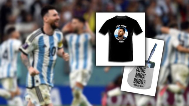 posters, tazas, remeras y mas: ya se vende de todo con la frase que miras, bobo de messi