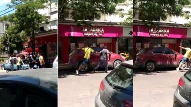 video: arbolitos a las trompadas en pleno centro de la plata