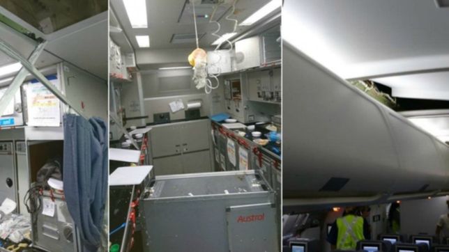 una impresionante turbulencia causo 15 heridos en un vuelo de aerolineas