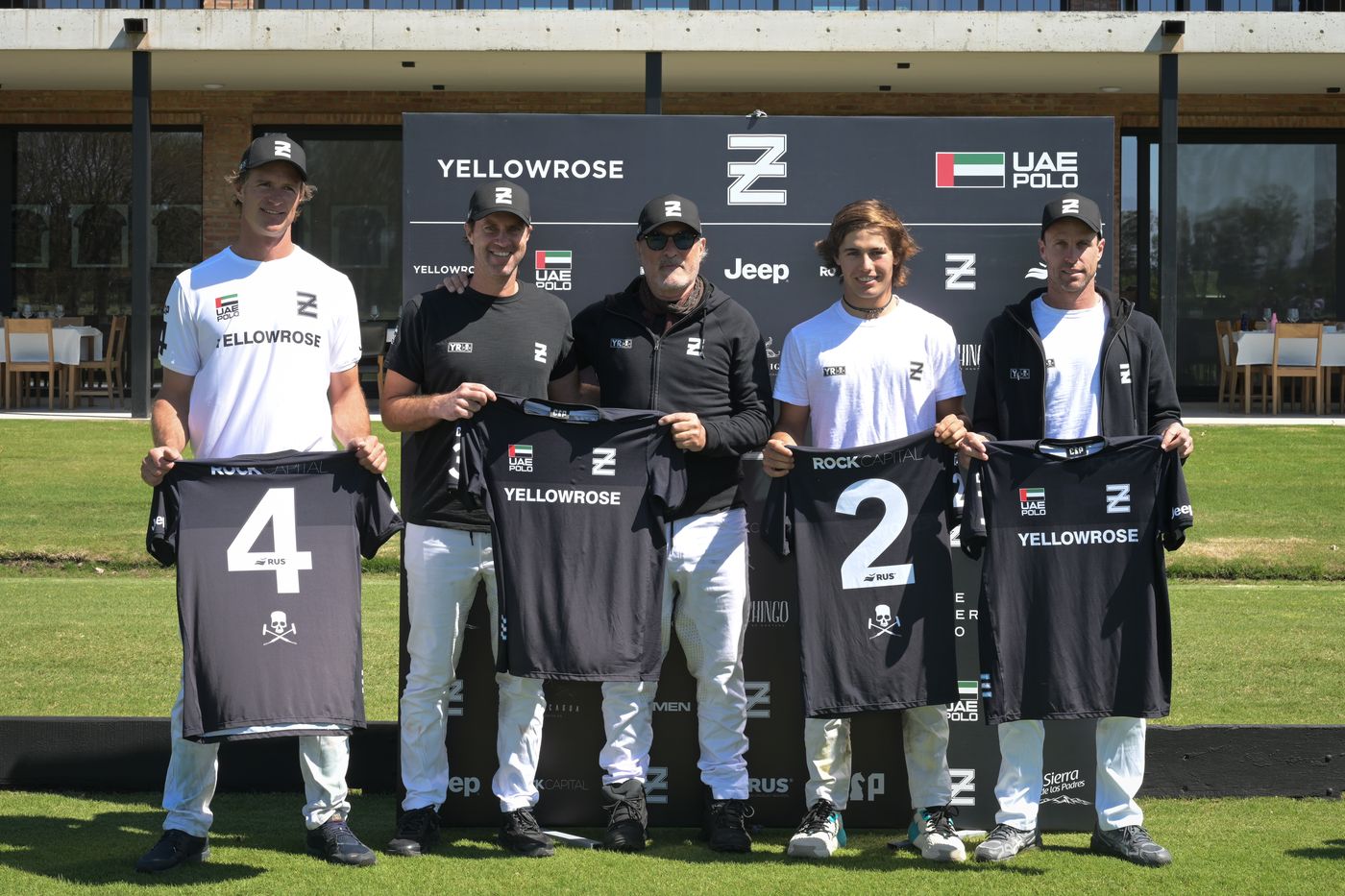 Los jugadores de Ellerstina Yellow Rose, Lucas Monteverde, Gonzalo Pieres, Guillermo Caset e Ignatius du Plessis.