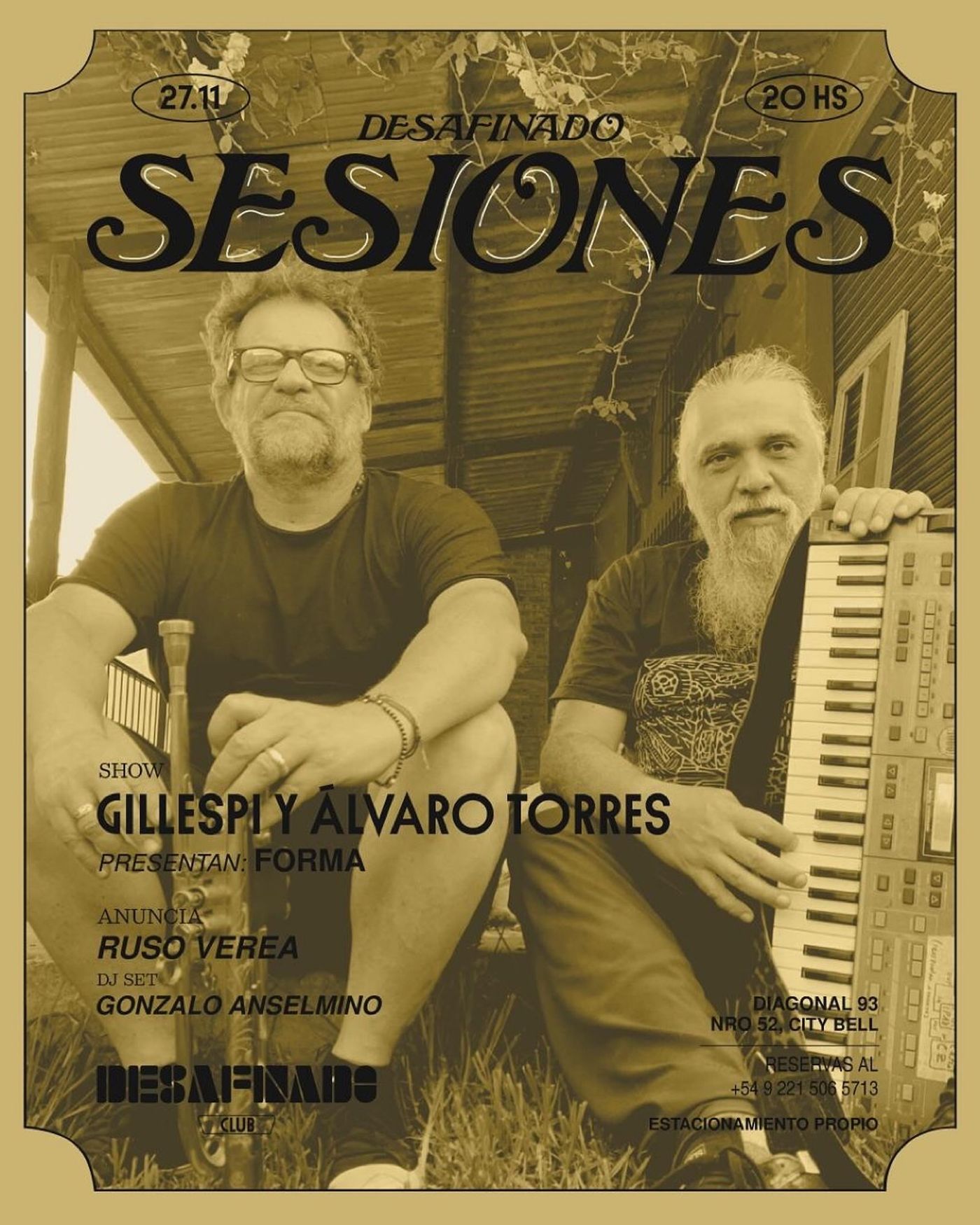  Gillespi & Álvaro Torres en las sesiones de fin de año de Desafinado Club en City Bell