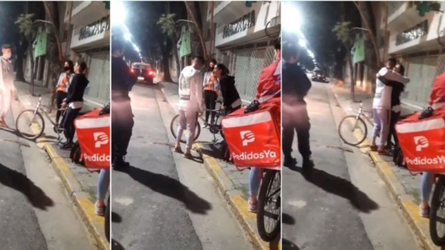 video: le robaron la bicicleta a un repartidor y una clienta le regalo la suya