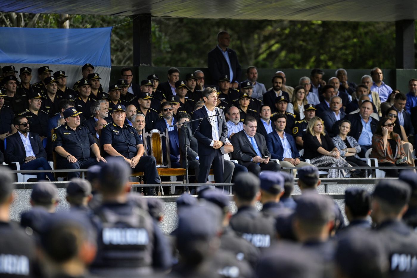 El gobernador Axel Kicillof en la presentación del Fondo de Fortalecimiento de la Seguridad