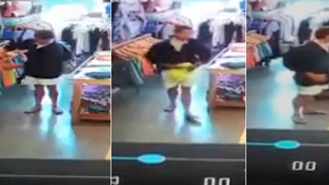 video: robo un celular y ropa de un comercio de city bell, pero quedo filmado