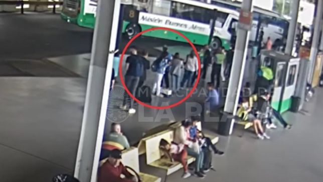 video: una bala perdida llego a la terminal de la plata y golpeo a una mujer