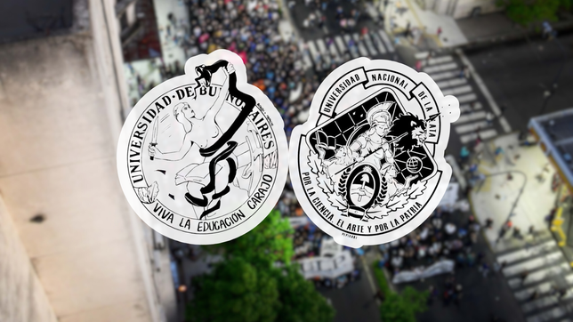 crearon nuevas versiones de los escudos universitarios en medio de la lucha contra el gobierno