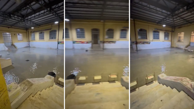 el impactante video del colegio albert thomas inundado en la plata