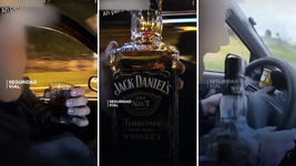 se grabo tomando whisky mientras manejaba por la ruta 2 y piden inhabilitarle la licencia