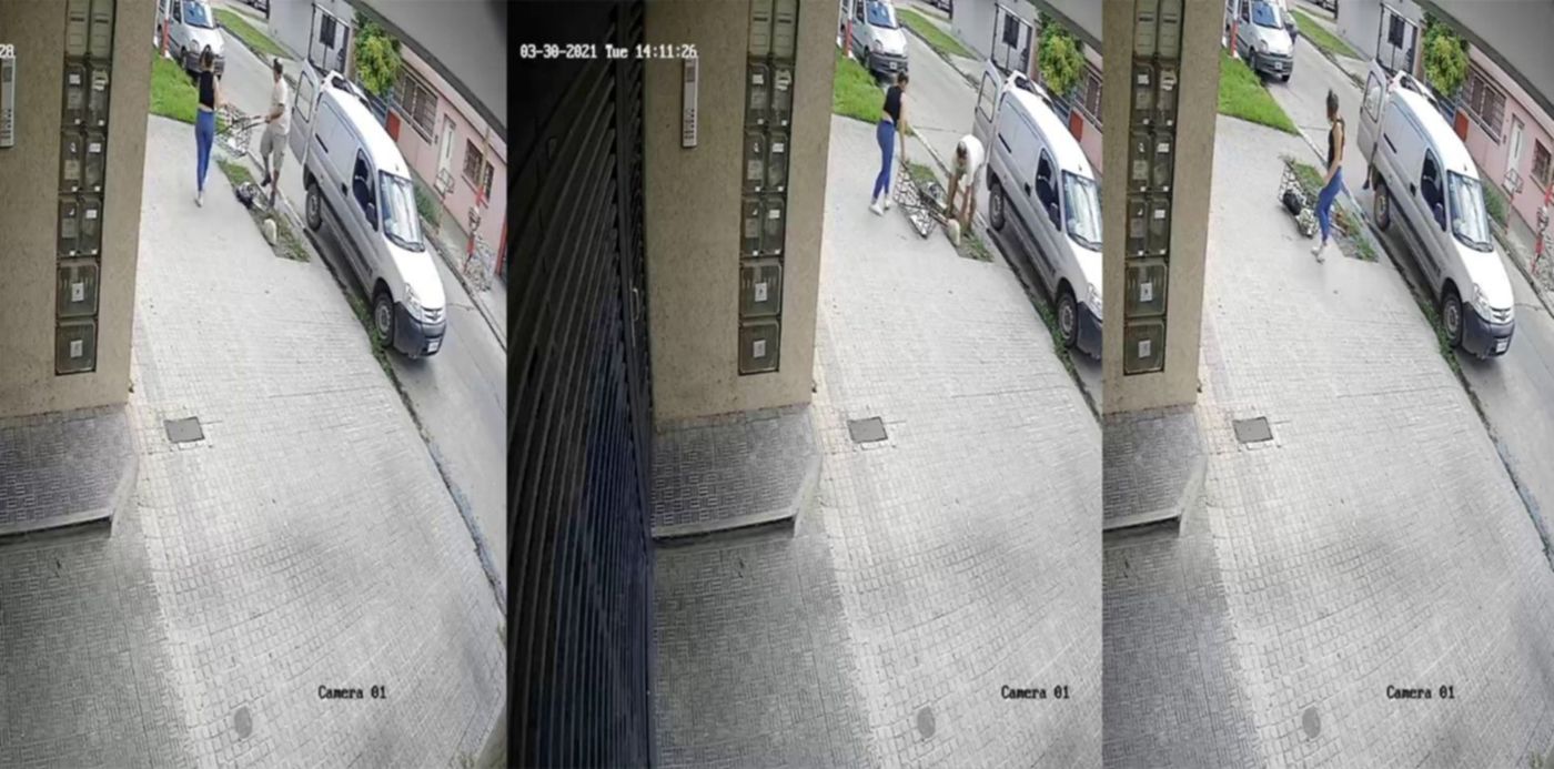 Robo de canasto de basura