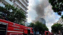 tension por impresionante incendio en una subestacion electrica