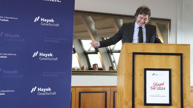 javier milei fue distinguido en alemania, pero no pudo evitar las protestas en su contra