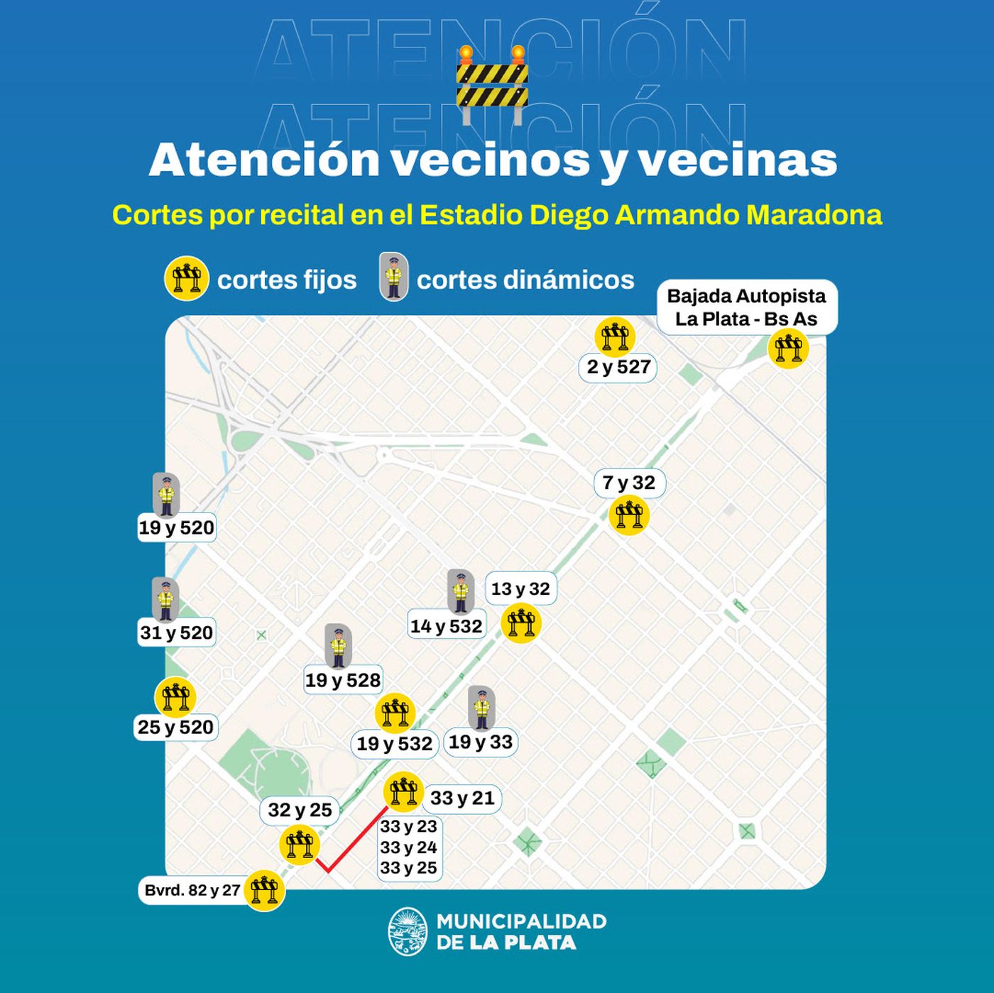 As&iacute; ser&aacute;n los cortes de tr&aacute;nsito en las inmediaciones del Estadio &Uacute;nico por el nuevo recital de La Renga.