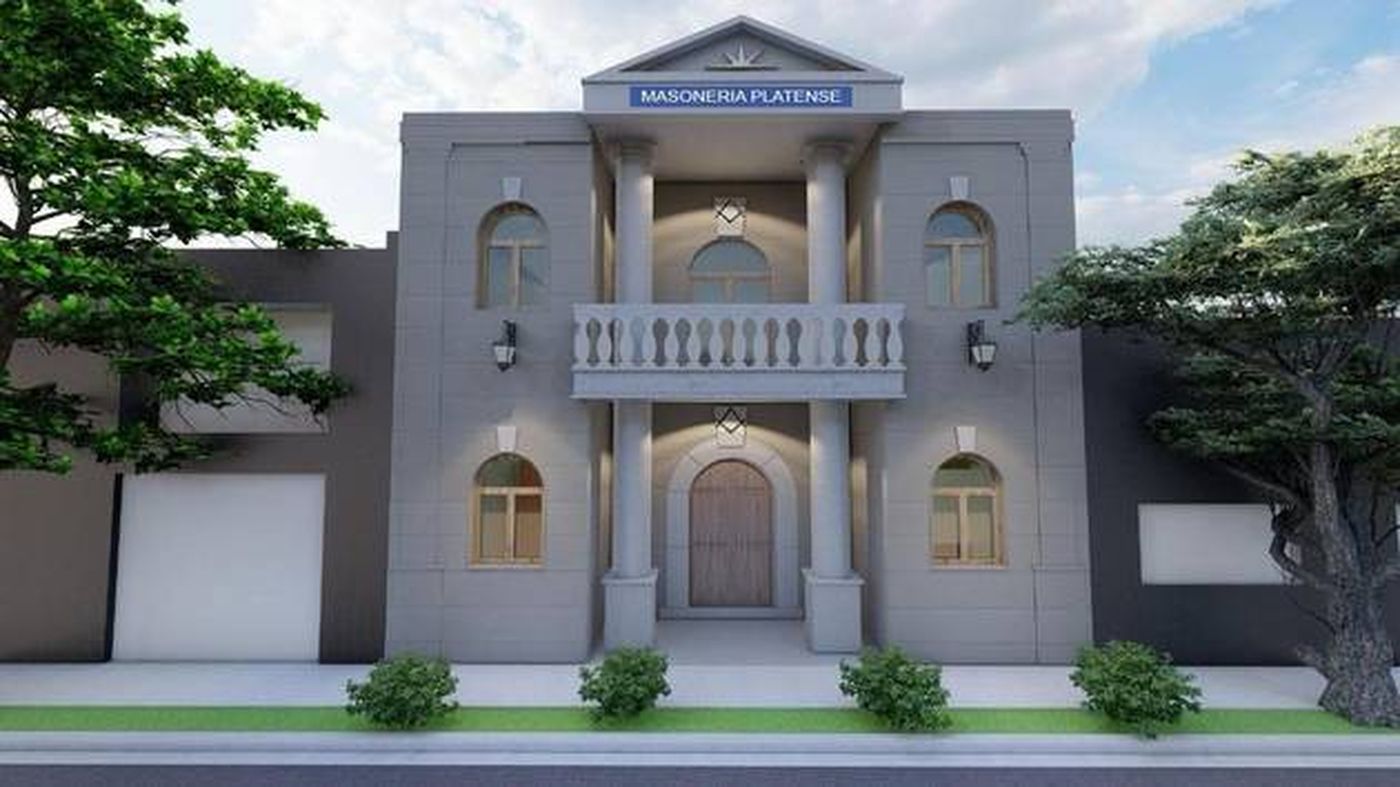As&iacute; lucir&aacute; el frente del templo de la masoner&iacute;a platense una vez que est&eacute; construido