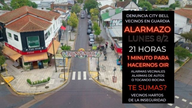 convocan a un alarmazo en city bell para reclamar por mas seguridad
