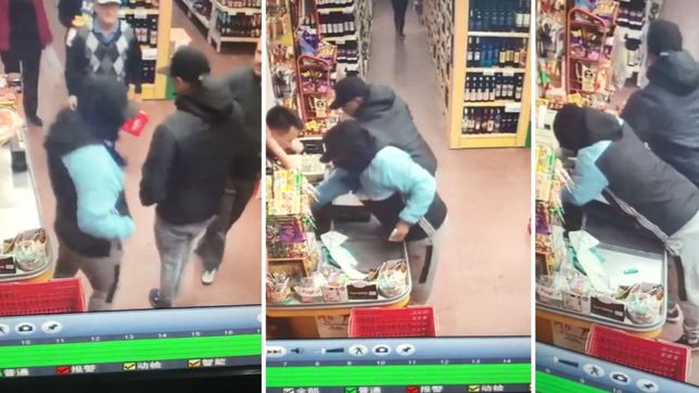 video: el ataque a punta de pistola en un super chino de la plata en 33 segundos