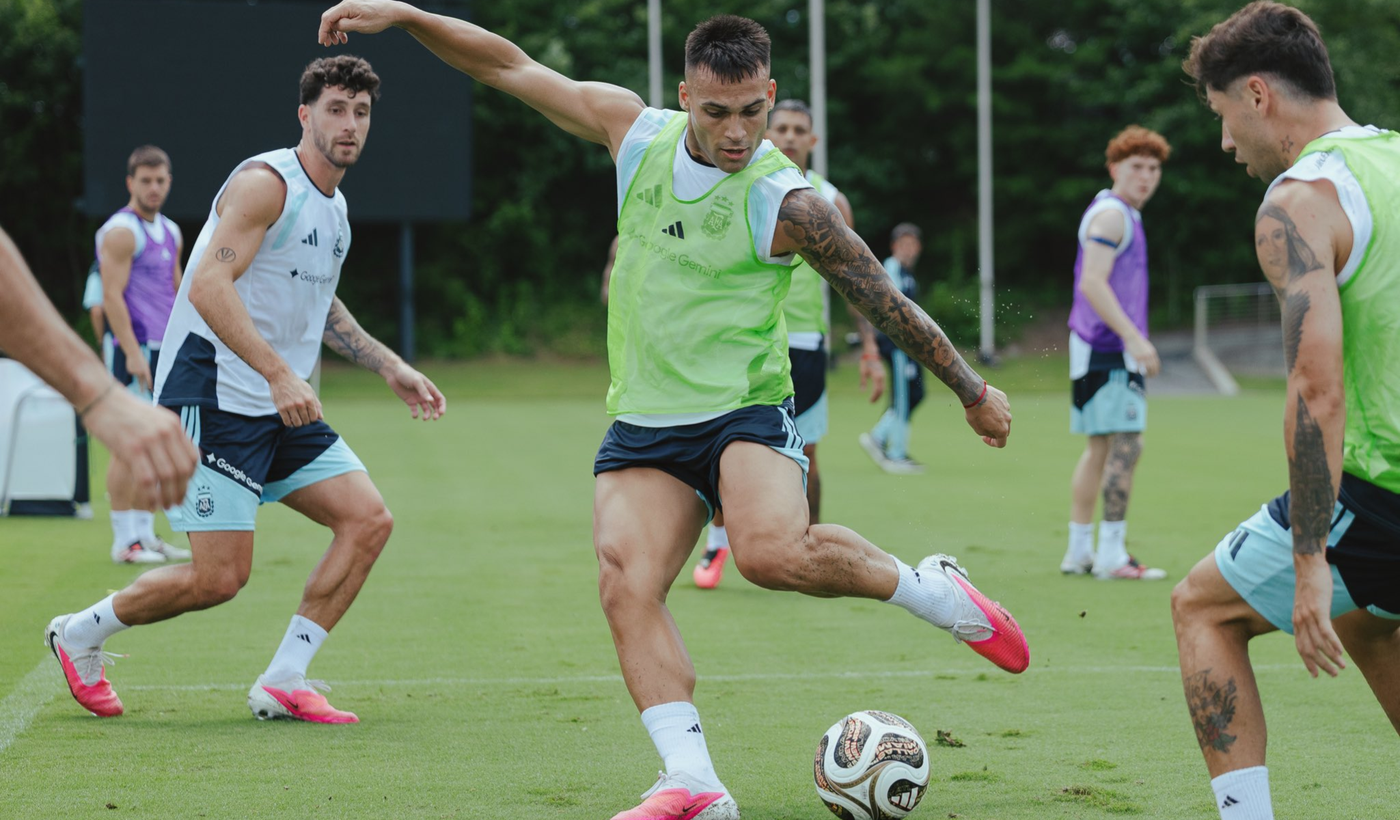 Lautaro Martínez, entrenamiento de la Selección argentina.