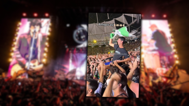 un fanatico de los piojos en silla de ruedas disfruto del regreso de la banda en el estadio unico