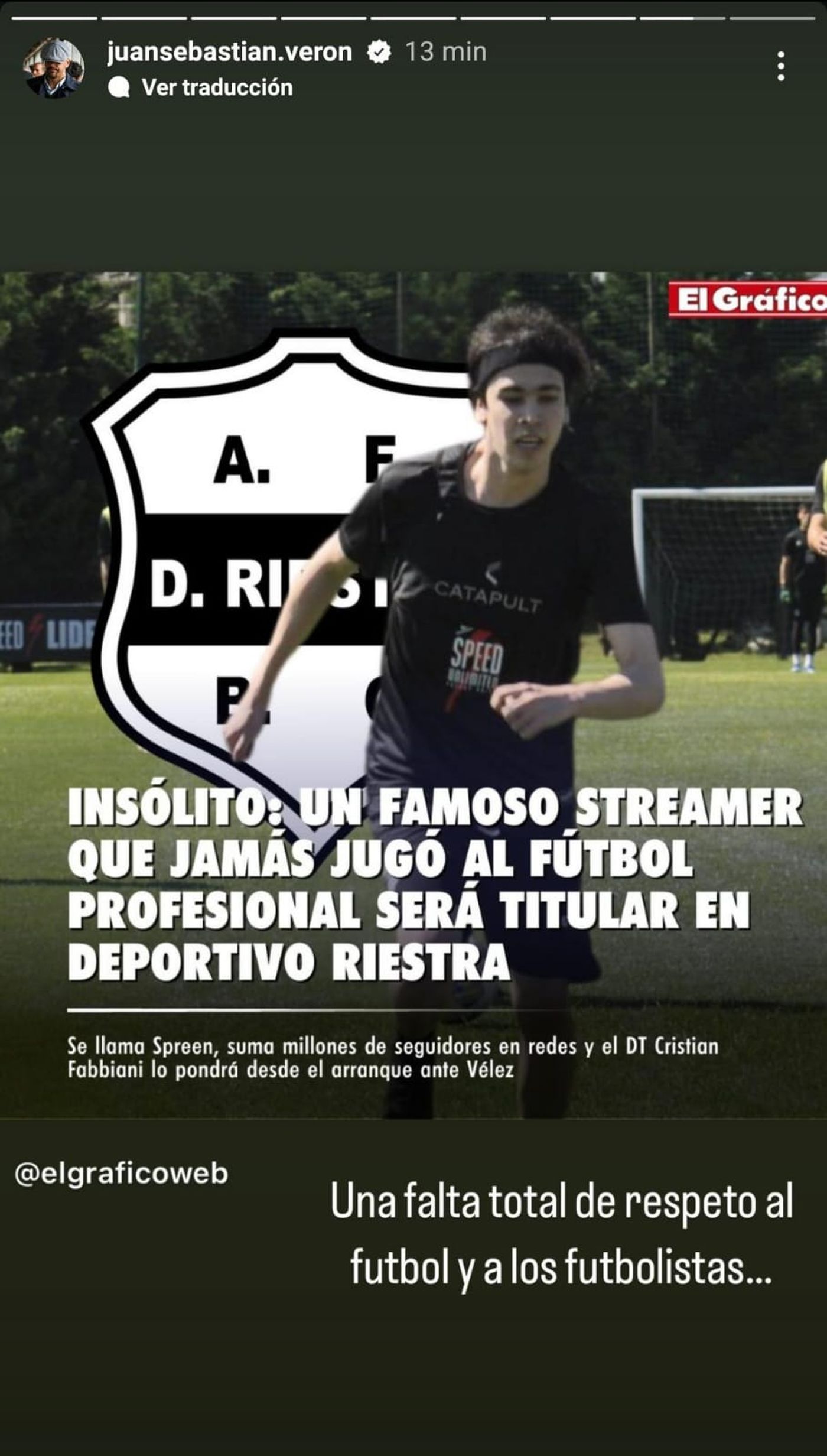 Juan Sebastián Verón se metió en la polémica por el debut del streamer Spreen Juan Sebastián Verón se metió en la polémica por el debut del streamer Spreen