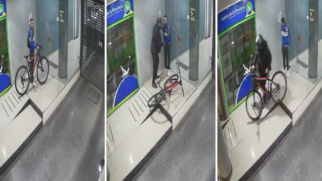 Sorprendieron a un joven cuando llegaba a su edificio de La Loma en bicicleta y los atraparon por un video