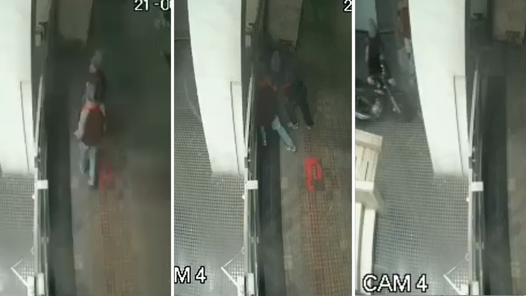 Dos ladrones forzaron el portón de un edificio en pleno centro de La Plata y se llevaron una moto