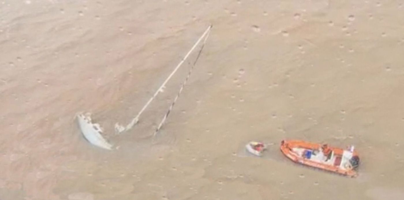 Velero hundido en río de la Plata