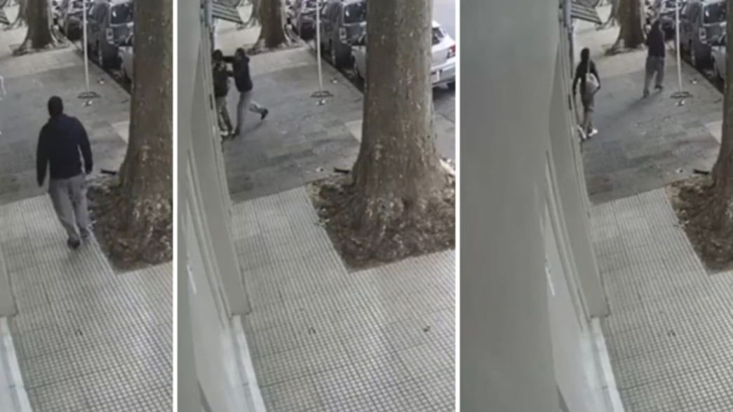VIDEO: Buscan a un hombre que atacó a una mujer a la vista de todos y huyó
