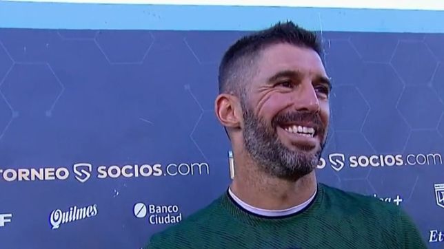 mariano andujar: es la primera vez que mi hijo ve que me hace un gol gimnasia