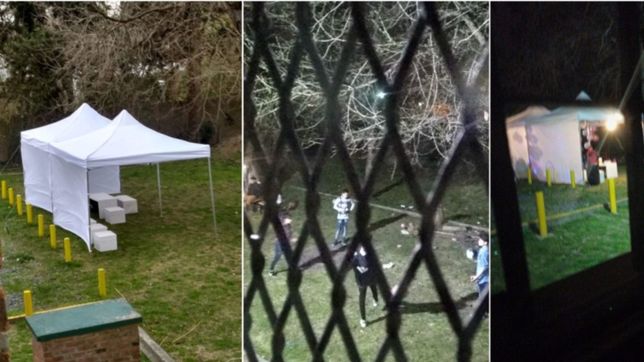 video: con carpas, globos y 50 personas, hicieron un cumpleanos de 15 en plena cuarentena