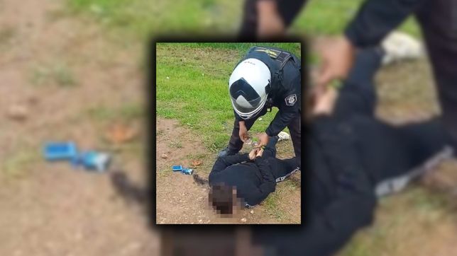 motochorros intentaron asaltar a un policia en la autopista y uno termino detenido