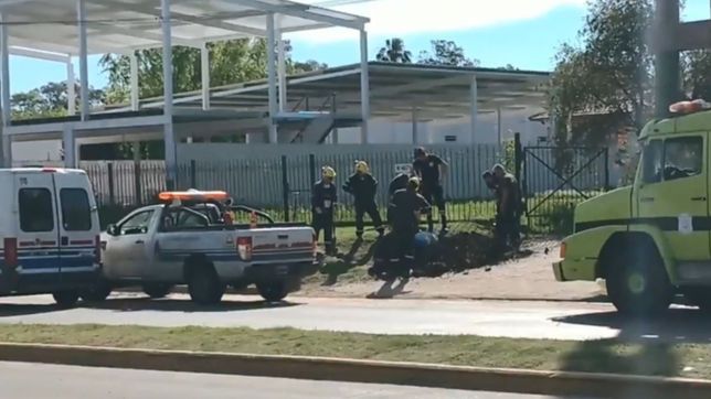 susto en san carlos: operarios rompieron un cano de gas y trabajan para contenerlo