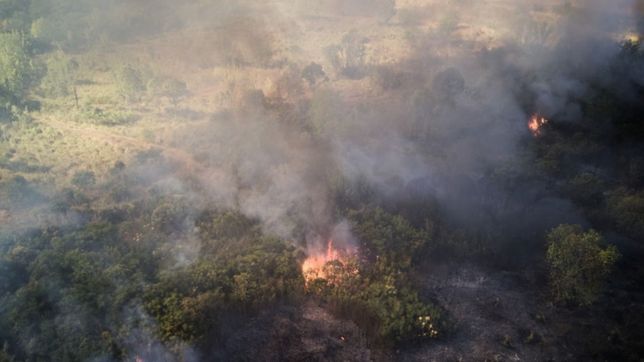 video: asi se vio desde el aire el impactante incendio en la cantera de 25 y 520