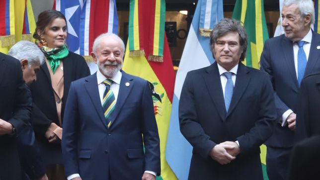 milei llego a la cumbre del mercosur: el frio saludo con lula da silva