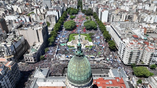 trabajadores de todo el pais se movilizan al congreso en rechazo de la reforma laboral del gobierno
