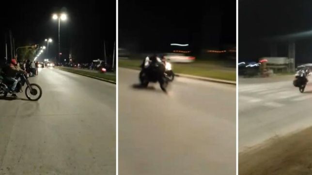 motos, autos y descontrol: corren picadas en una de las principales avenidas de la plata