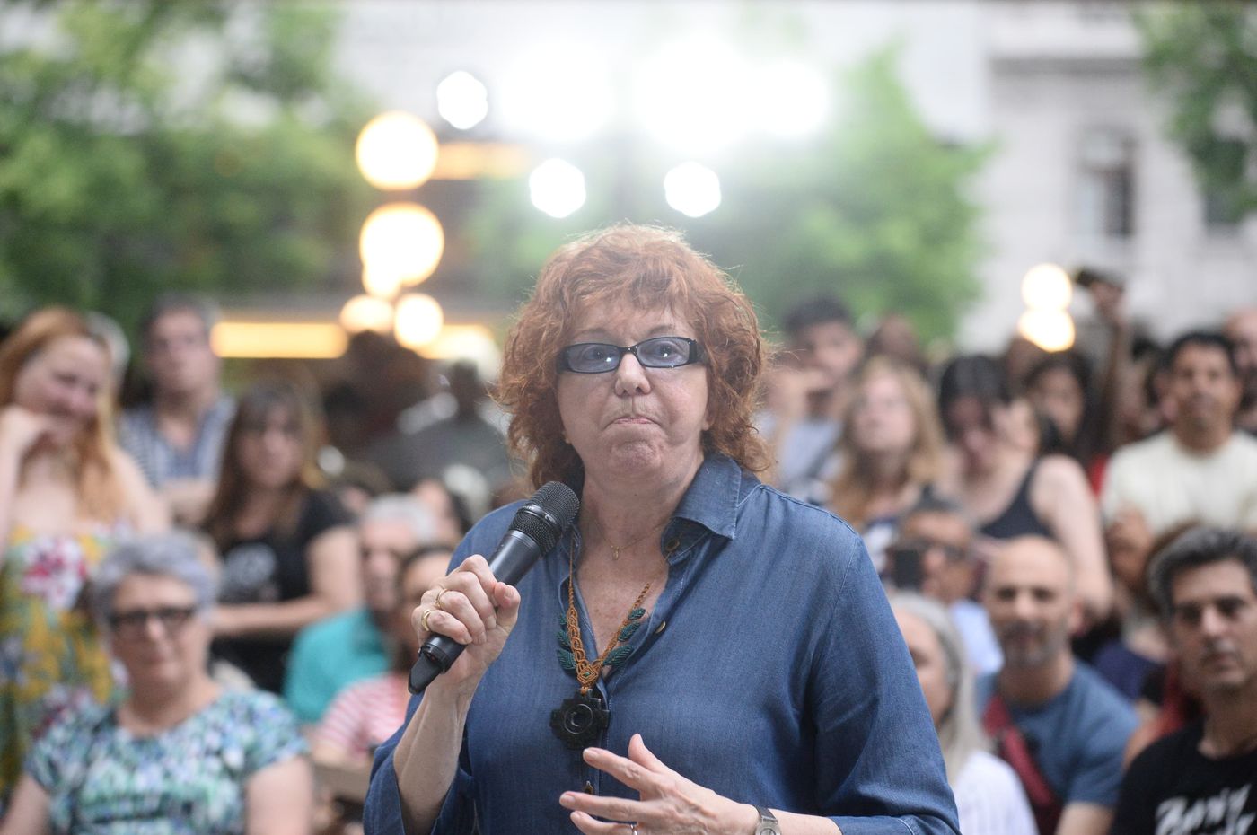 Cecilia Rosetto estuvo presente en la convocatoria de artistas y trabajadores de la cultura para rechazar el Ley Ómnibus que impulsa el presidente Javier Milei. 