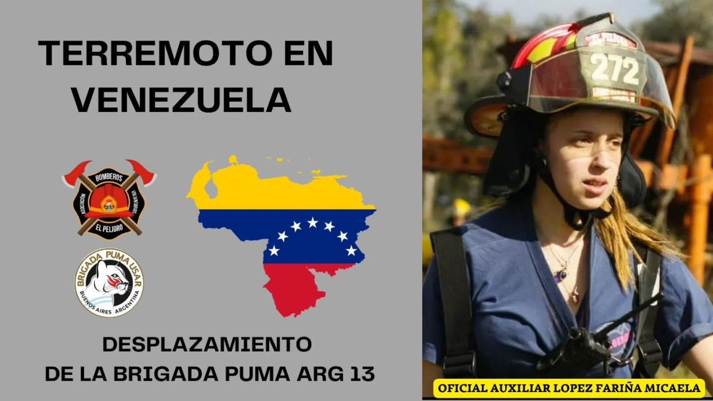Micaela López Fariña, del cuartel de Bomberos Voluntarios El Peligro, viaja a Venezuela por el terremoto.