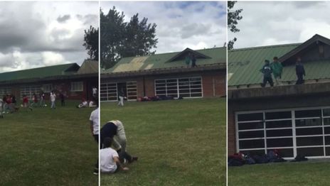 VIDEO: Se metieron en una escuela de Villa Castells y atacaron a piedrazos a los nenes