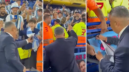 el momento en el que hinchas de la seleccion le pidieron fotos y autografos a chiqui tapia el momento en el que hinchas de la seleccion le pidieron fotos y autografos a chiqui tapia