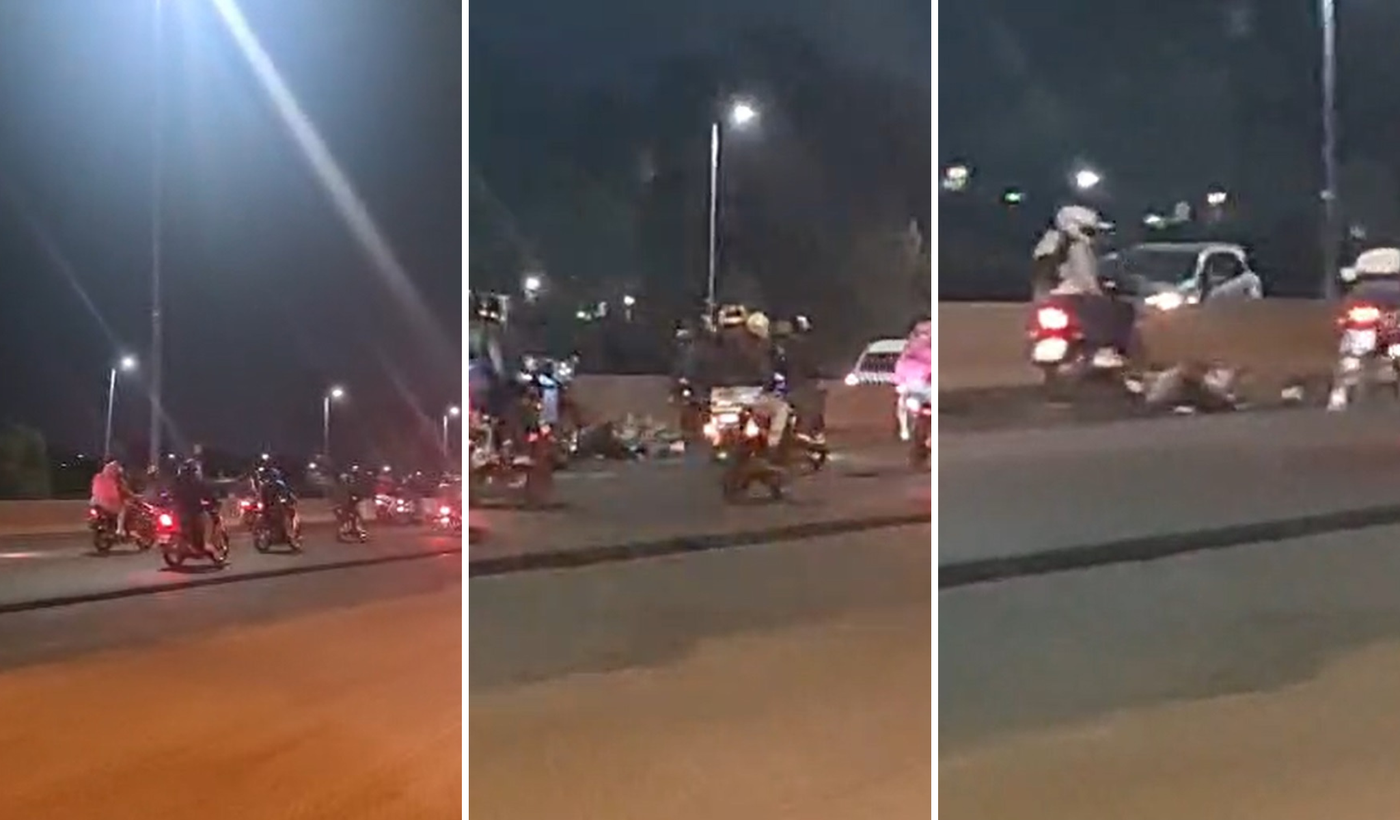 caravana de motos autopista