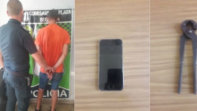amenazo a una estudiante de 21 anos con una tenaza, le robo y cayo tras una persecucion