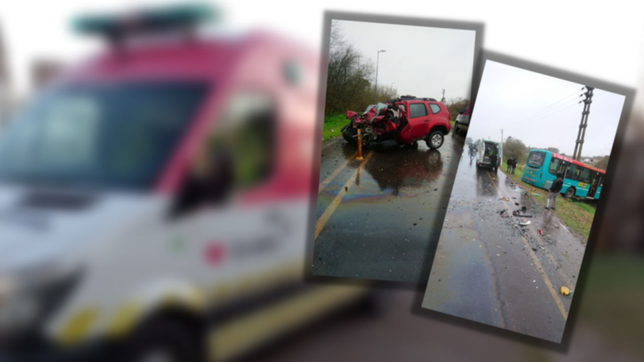 un automovilista murio tras un brutal choque frontal contra un micro 307 en la plata