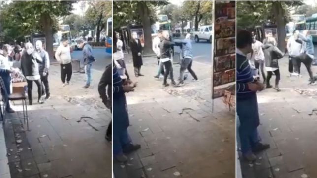 video: discutieron y terminaron a las pinas en pleno centro de la plata