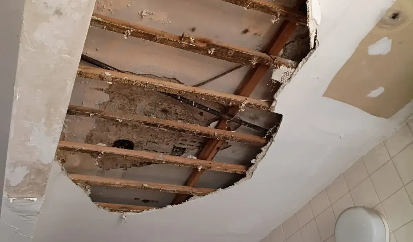 Techo desprendido Hospital San Martín