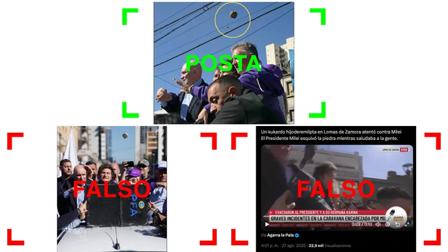 agresion a javier milei en lomas de zamora: que imagenes son verdaderas y cuales falsas