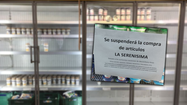 un supermercado de la plata dejo de vender la serenisima por los aumentos excesivos